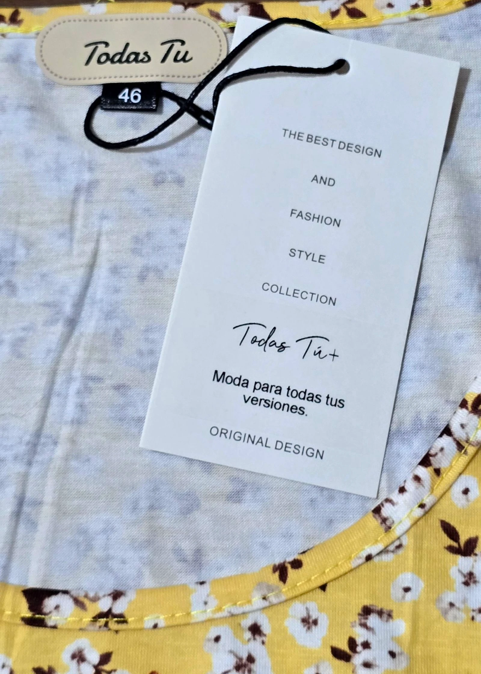 Floral yellow dress with side pockets – photo 3